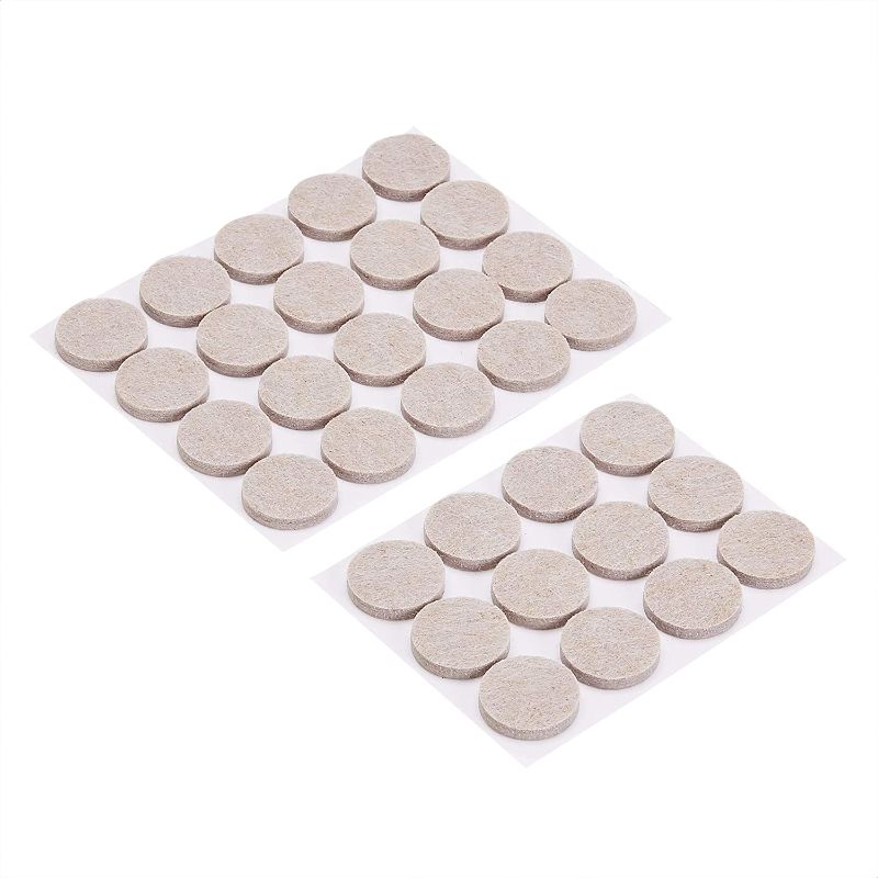 Photo 2 of (2 ITEM BUNDLE) Amazon Basics Rubber Furniture Pads, Black, 1'' Round, 36 pcs + Amazon Basics Round Felt Furniture Pads, Beige, 1'', 32 Pcs