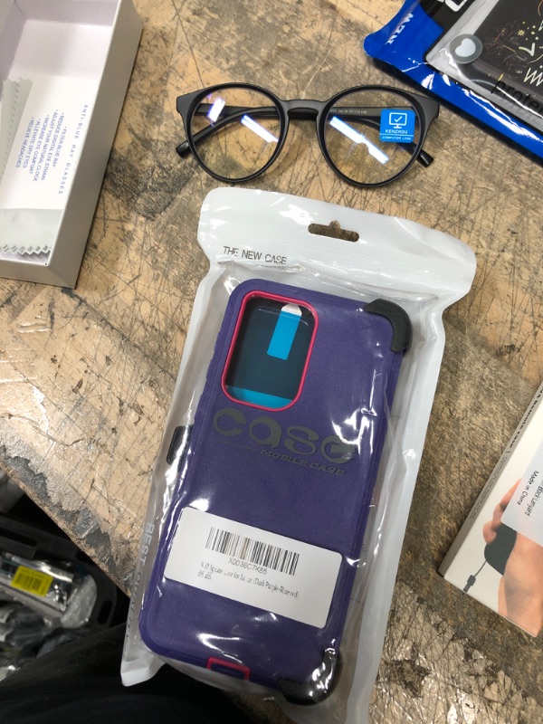 Photo 3 of 2 ITEM BUNDLE A 33 5g case,Case for Samsung Galaxy A33 5G,Samsung Galaxy A33 5G Case (Dark Purple-Rose red) AND K KENZHOU Blue Light Blocking Glasses Women Round Rim Frame Eyeglasses