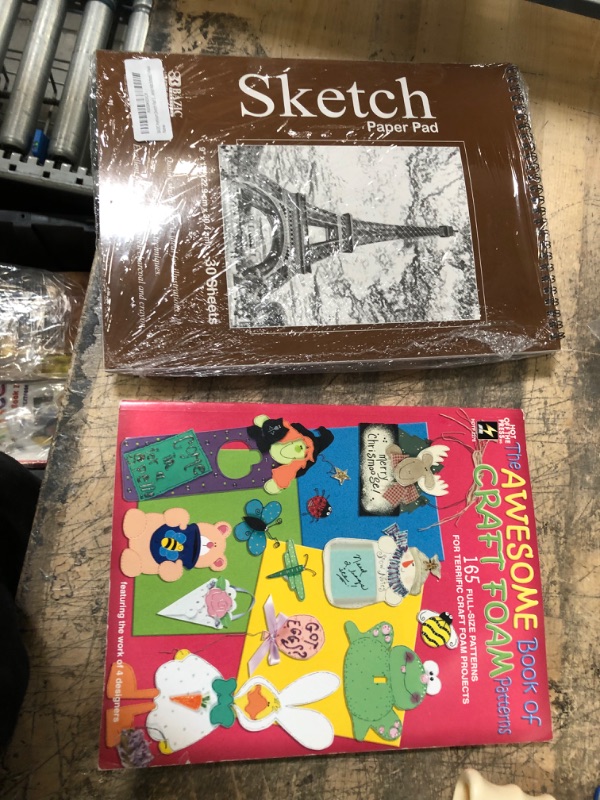 Photo 3 of (2 ITEM BUNDLE) Hot Off the Press - the Awesome Book of Craft Foam Patterns + BAZIC Premium Sketch Pad 30 Sheets 9" X 12", Top Bound Spiral Sketchbook Drawing Pads, Sketching Paper Coloring Book for Artist Kids School, 1-Pack