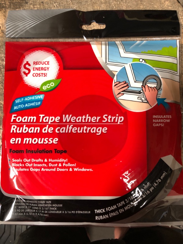 Photo 2 of 6 PACK OF Weather Buster Foam Tape Weather Strips, 17 ft. Rolls