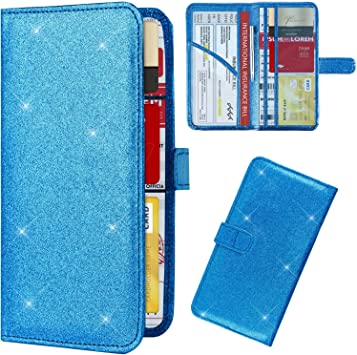 Photo 1 of 2 PACK OF Car Registration and Insurance Holder, Leather Vehicle Card Document Glove Box Organizer, Auto Truck Compartment Accessories for Essential Information, Driver License Cards (Blue)