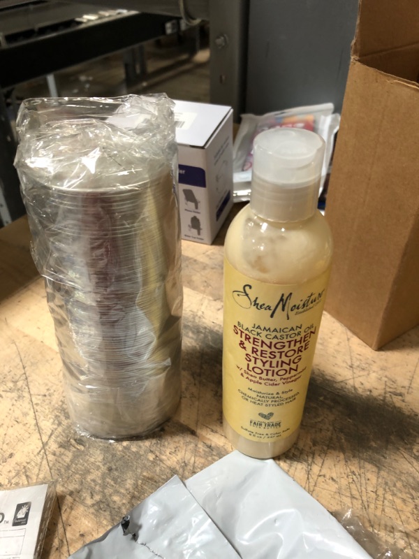Photo 5 of (HOME GOODS BUNDLE OF 6) 1 Sheamoisture 8 Fl. Oz. Jamaican Black Castor Oil Strengthen & Restore Styling Lotion, 50 pcs Rose pattern thank you cards, (3.5"x 2"), recommended for retail stores, handmade products, customer packaging inserts, suitable for co