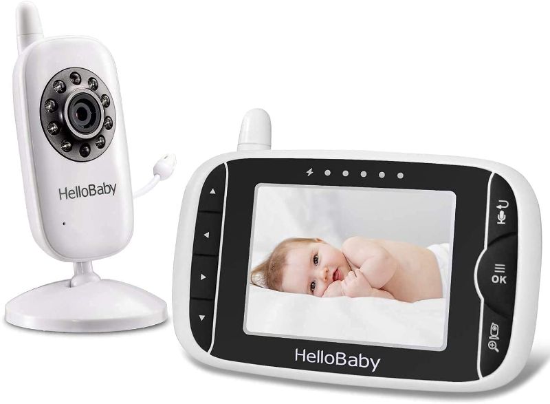 Photo 1 of HelloBaby Video Baby Monitor with Camera and Audio - Infrared Night Vision | Two-Way Talk | Room Temperature | Lullabies | Long Range and High Capacity Battery
