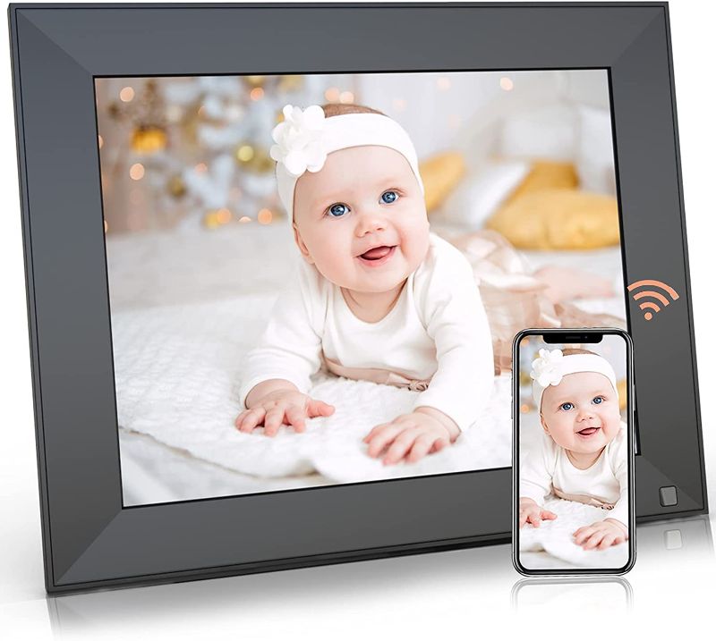 Photo 3 of BSIMB Smart Wi-Fi Picture Frame, Electronic Digital Photo Frame with IPS Touch Screen, Share Pictures&Videos via App Email from Anywhere, 16GB Storage, Gift for Grandparents (Matte Black)
