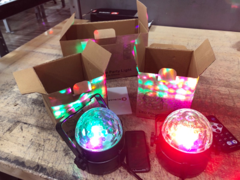 Photo 3 of Disco Lights Party Lights QinGerS Dj Stage Light 7 Colors Sound Activated for Christmas KTV Club Lights Romantic Decoration 2pcs
