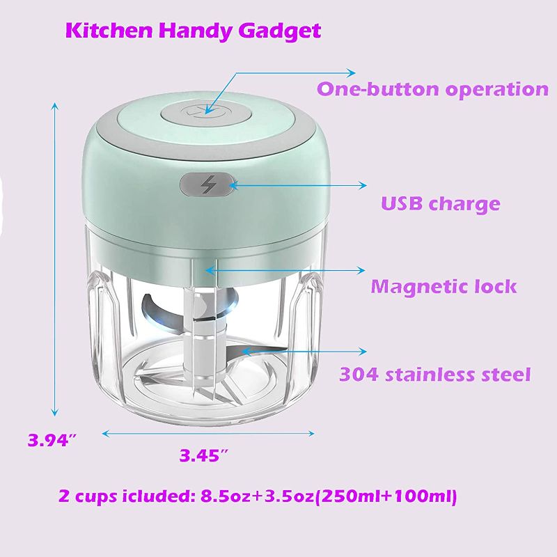 Photo 1 of Electric Mini Food Chopper, Rechargable Small Food Processor for Garlic, Puree, Onion, Herb, Veggie, Ginger, Fruit Blender
