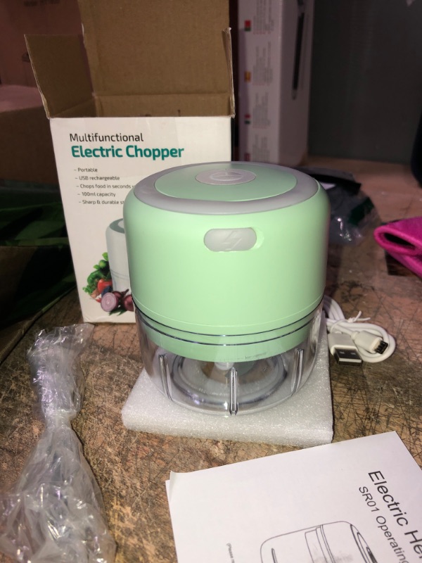 Photo 2 of Electric Mini Food Chopper, Rechargable Small Food Processor for Garlic, Puree, Onion, Herb, Veggie, Ginger, Fruit Blender
