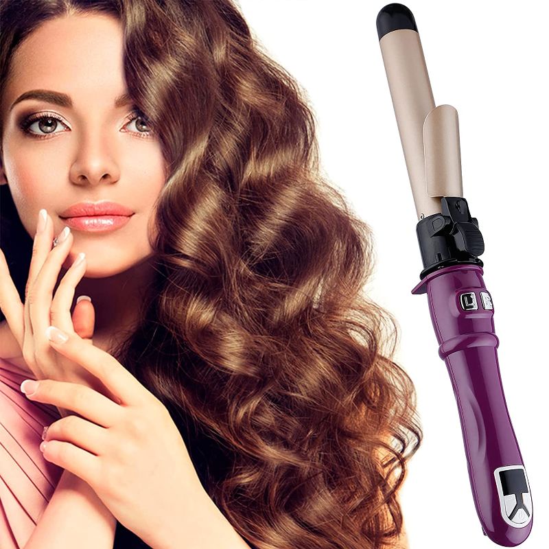 Photo 1 of Automatic Hair Curler Auto Hair Waving Irons Hair Curling Wands 28mm 1.1inch Curl Curling Irons Hair Styling Irons Hair Crimper Hair Waver 30s Instant Heat Wand Waver 110v-220v Temperature Display
