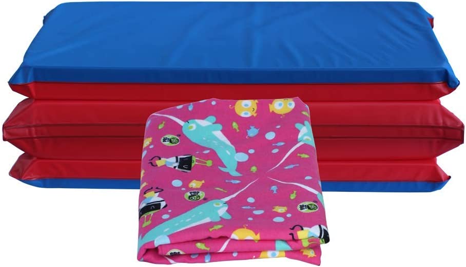 Photo 1 of KinderMat + PBS Kids Kinderbundle - Full Nap Mat & Washable Cover, Special Edition - Narwhal Expedition - Regular, Sheet is 47" x 22", Great for Daycare & Family Households
