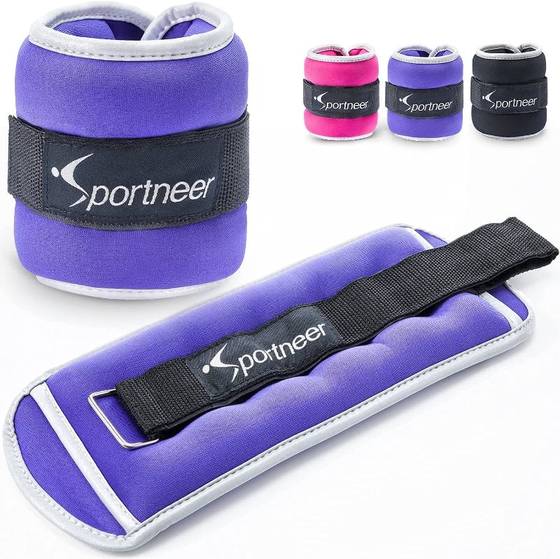 Photo 1 of Sportneer Ankle Weights Wrist Weights -1 2 3 4 5 Lbs Pair for Men Women Kids Strength Training Wrist and Ankle Weights Set Comfortable and Soft Perfect for Dancing Running Walking Fitness Workout
