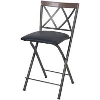 Photo 1 of 24" Folding Metal Counter Height Barstool Gunmetal - Cheyenne Products

