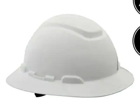 Photo 1 of 3M
White Full-Brim Non-Vented Hard Hat with Ratchet Adjustment