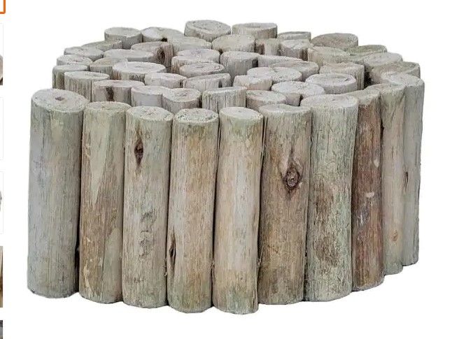 Photo 1 of 2pcks of 72 in. L x 6 in. H x 1.25 in. D Natural Eucalyptus Wood Solid Log for Landscaping Edging and Lawn Garden Fence Border
