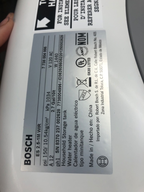 Photo 5 of 2.5 Gal. Electric Point-of-Use Water Heater
