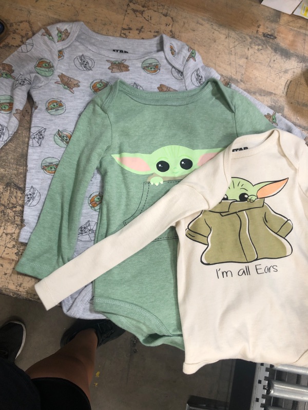 Photo 2 of 12m - Baby Boys' 3pk Star Wars Baby Yoda Long Sleeve Bodysuit

