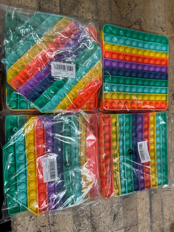 Photo 2 of BUNDLE OF 2 Packs Jumbo Toy for Kids Adult, Giant Huge Large Mega Big Press Pop Poppop Poop Popper Po it Sensory Austim Anxiety ADHD Stress Relie Game Square Octagon Tie dye Rainbow  TOTAL ITEMS 4 2 PACKS 
