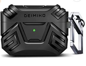 Photo 1 of Bundle of 2 
Airpods Pro Case Cover, DEIMIKO Military Hard Shell Protective Cover Case with Keychain Matte Black