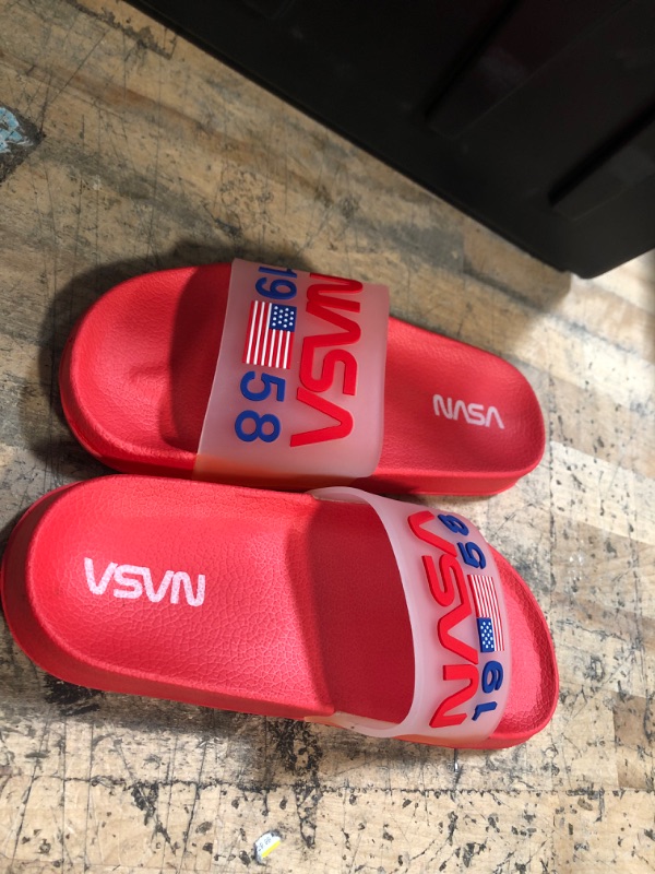 Photo 2 of NASA Women's Slide Sandal Comfortable Indoor Outdoor Sports slides Red Size 5 