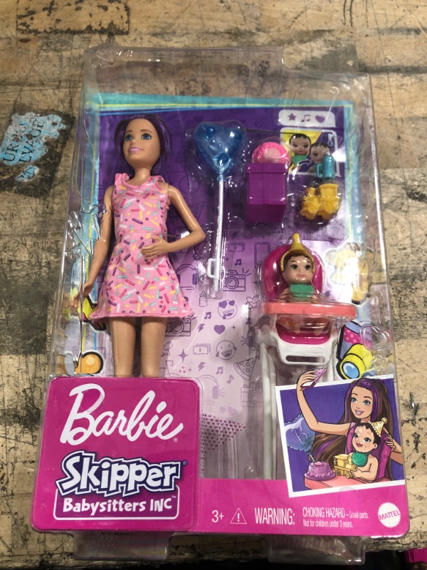 Photo 2 of Barbie Skipper Babysitters Inc Dolls and Playset - Brown/Purple Hair