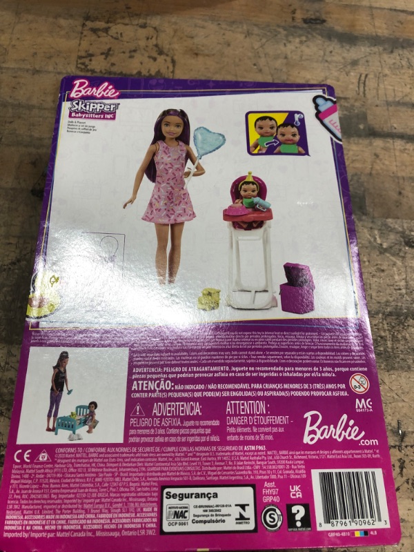 Photo 3 of Barbie Skipper Babysitters Inc Dolls and Playset - Brown/Purple Hair