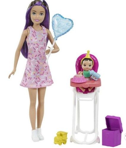 Photo 1 of Barbie Skipper Babysitters Inc Dolls and Playset - Brown/Purple Hair