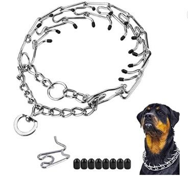 Photo 1 of Quick Release Dog Collar Adjustable Stainless Steel Chain Collar with Rubber Caps for Small Medium Large Dogs XL