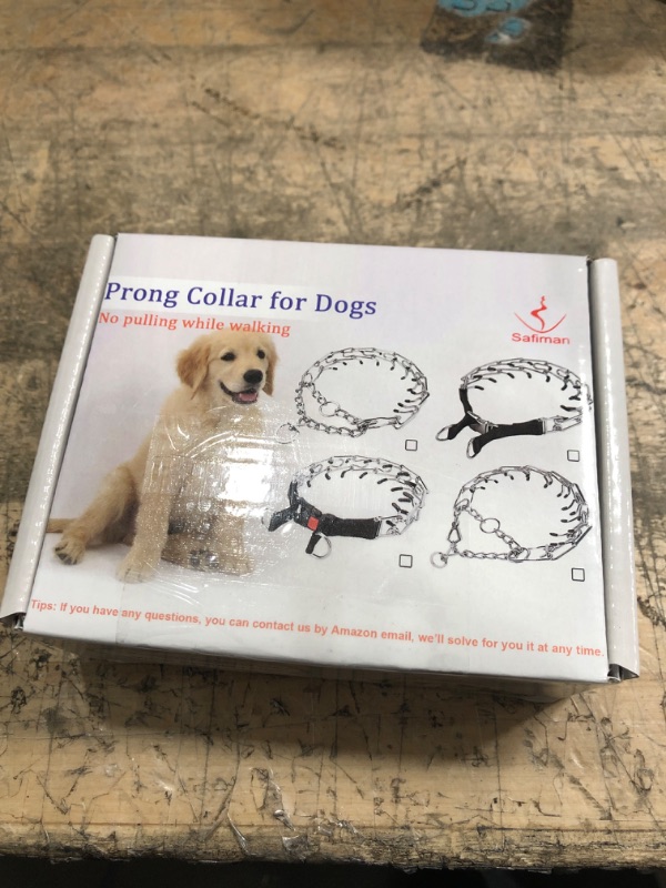 Photo 4 of Quick Release Dog Collar Adjustable Stainless Steel Chain Collar with Rubber Caps for Small Medium Large Dogs XL