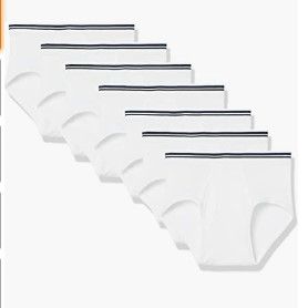 Photo 1 of Amazon Essentials Men's Tag-Free Cotton Briefs, Pack of 7 White Medium 