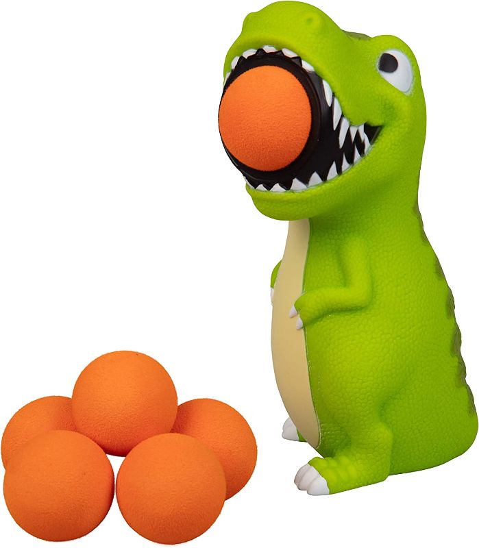 Photo 1 of Hog Wild T-Rex Dinosaur Popper Toy - Pop Foam Balls Up to 20 Feet - 6 Balls Included - Age 4+
