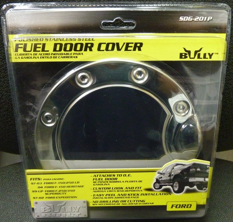 Photo 1 of "NEW" BULLY FORD F-150 Polished Stainless Steel Fuel Door Cover SDG-201P
