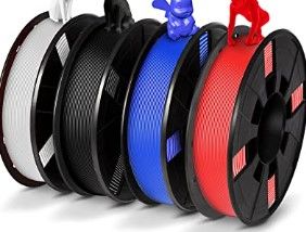 Photo 1 of PLA 3D Printer Filament Bundle, PLA Filament 1.75mm Bundle for 3D Printers Black, Red, Blue, White 