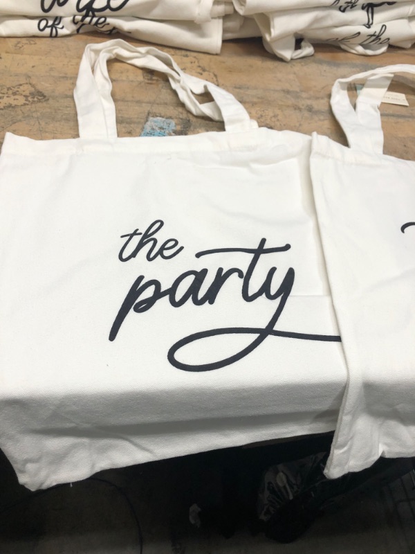 Photo 3 of Bundle of 4 
Wife Of The Party Tote Bags Set White 15''x14''