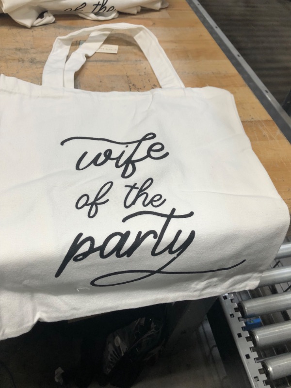 Photo 4 of Bundle of 4 
Wife Of The Party Tote Bags Set White 15''x14''