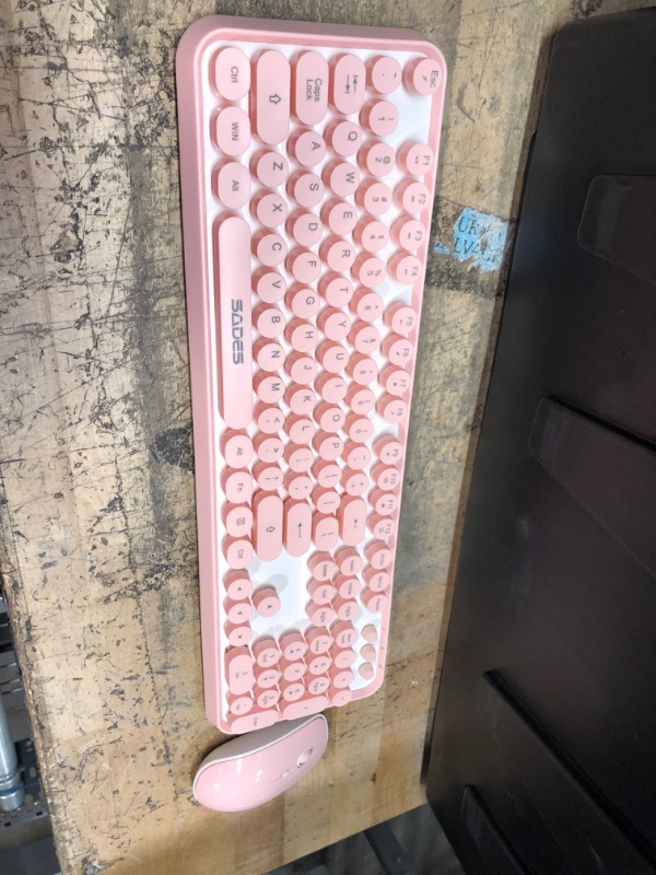 Photo 1 of SADES V2020 Wireless Keyboard and Mouse Combo, Pink
