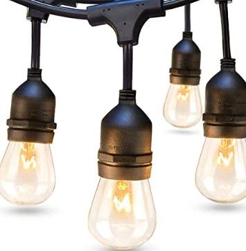 Photo 1 of addlon Outdoor String Lights Commercial Grade Weatherproof Strand Edison Vintage Bulbs, 24FT
