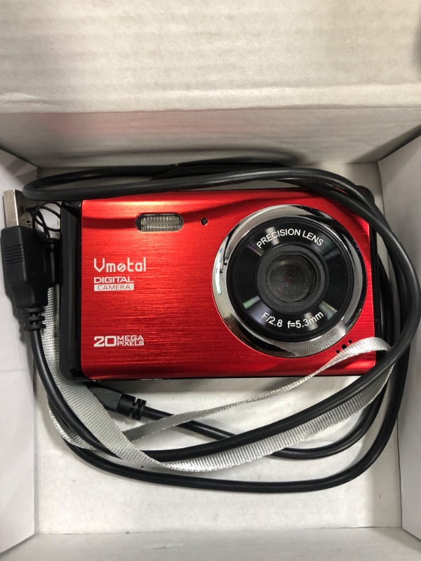 Photo 2 of 2.8 inch TFT LCD Rechargeable FHD 1080P Mini Digital Camera, Vmotal Video Camera Digital Students Cameras with 8X Digital Zoom 20 MP HD Compact Camera for Kids/Beginners/Elderly (Red)
