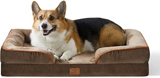 Photo 1 of Bedsure Orthopedic Dog Bed, Bolster Dog Beds for Medium/Large/Extra Large Dogs - Foam Sofa with Removable Washable Cover, Waterproof Lining and Nonskid Bottom Couch
