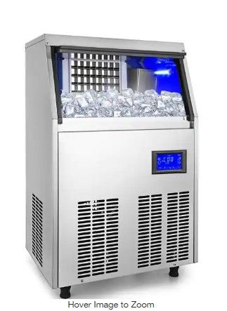 Photo 1 of VEVOR
80 - 90 lb. / 24 H Commercial Ice Maker with 33 lb. Storage Bin Freestanding Ice Machine in Silver turns on but does not make ice