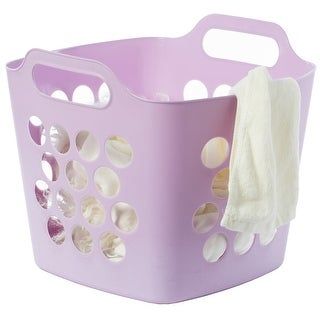 Photo 1 of Basicwise Flexible Purple Plastic Laundry Basket
