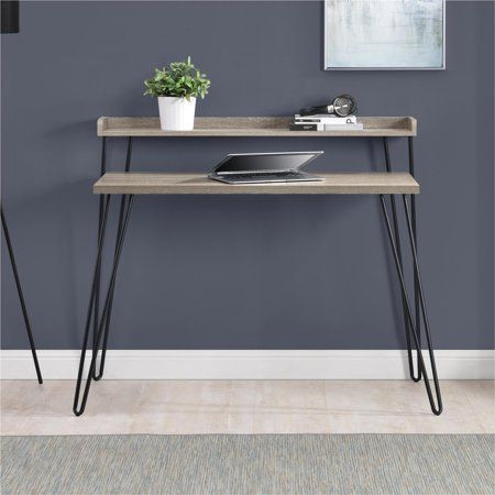 Photo 1 of Ameriwood Home Haven Retro Desk with Riser - Gray
