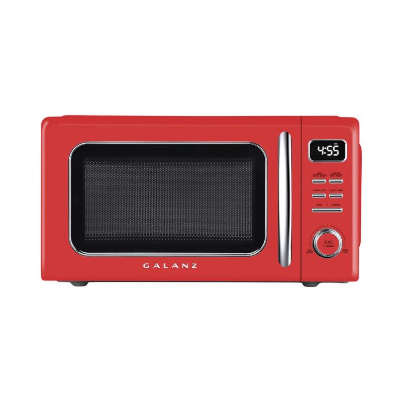 Photo 1 of Galanz 1.1 Cu. Ft. Retro Countertop Microwave in Red
