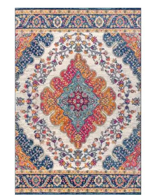 Photo 1 of 
JONATHAN Y
Bohemian Flair Boho Vintage Medallion Blue/Multi 8 ft. x 10 ft. Area Rug