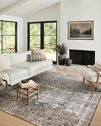 Photo 1 of Amber Lewis X Loloi Georgie Collection GER-04 Teal / Antique 7'6" X 9'6" Area Rug
