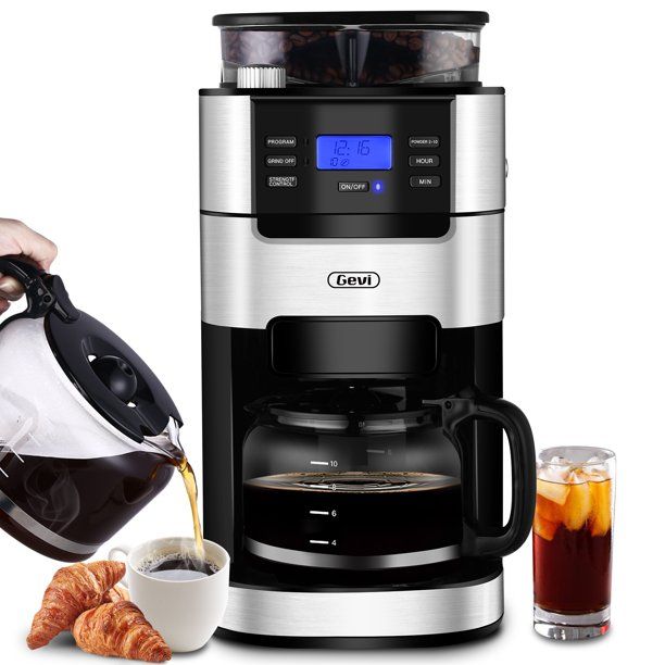 Photo 1 of GEVI 10-Cup Programmable Grind and Brew Coffee Maker?Black
