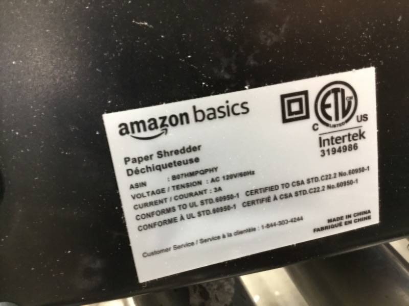 Photo 5 of Amazon Basics 12-Sheet Cross-Cut Paper and Credit Card Home Office Shredder
