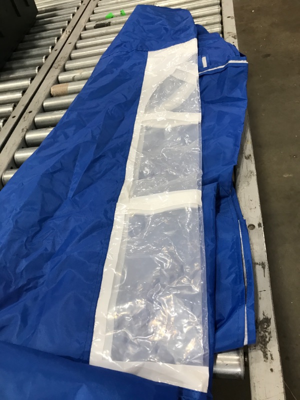 Photo 1 of **DAMAGED TO CANOPY ARM** LAUREL CANYON 10 Ft. X 10 Ft. Instant Canopy Pop-up Tent with Sidewalls, Adjustable Legs, Royal Blue
