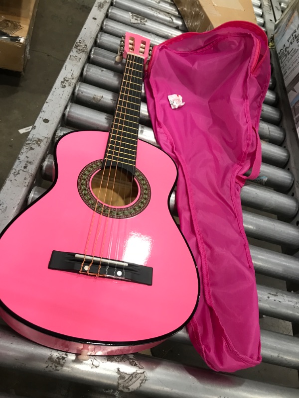 Photo 2 of **Missing Components** 30" Wood Classical Guitar with Case and Accessories for Kids/Girls/Boys/Beginners (Pink)
