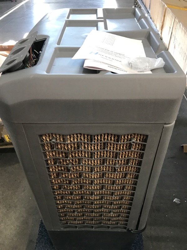 Photo 2 of **DAMAGE** Hessaire 2,200 CFM 2-Speed Portable Evaporative Cooler, Gray