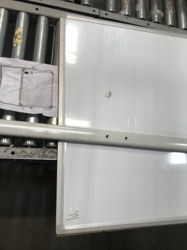 Photo 1 of **DAMAGED** Mobile Whiteboard - 48 x 32 Inches Double Sided Magnetic Dry Erase Board Large White Board on Wheels Office Classroom Rolling Whiteboard with Stand for Meeting (48" x 32", White)
