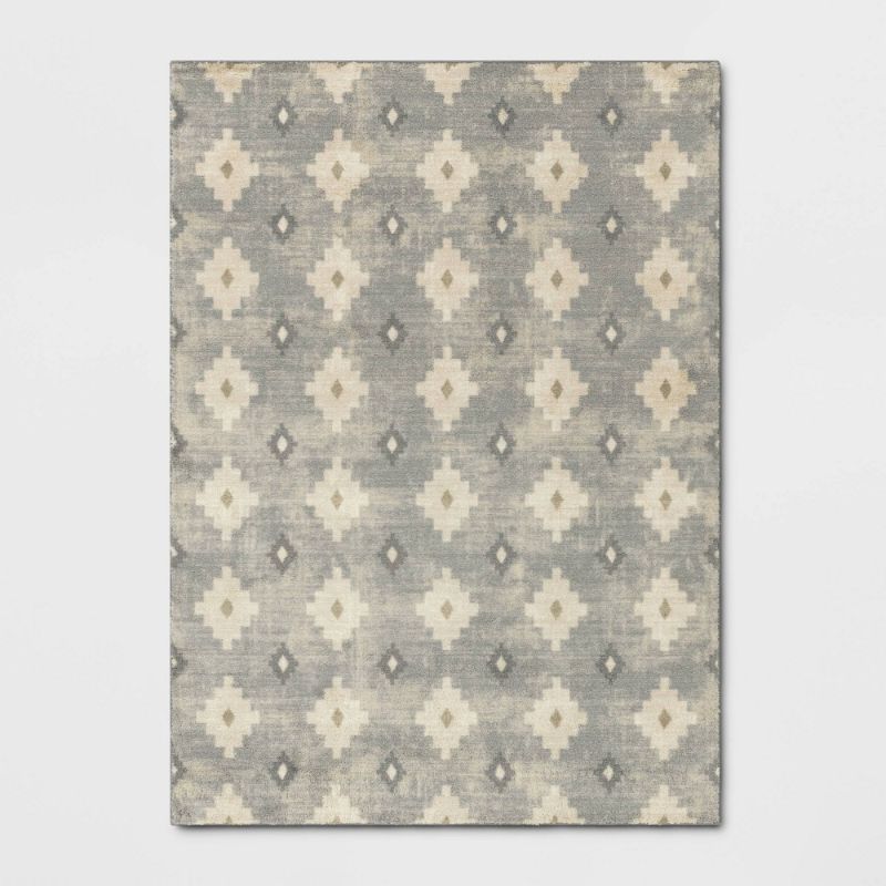 Photo 1 of 5'x7' Furman Diamond Area Rug Blue - Threshold™
